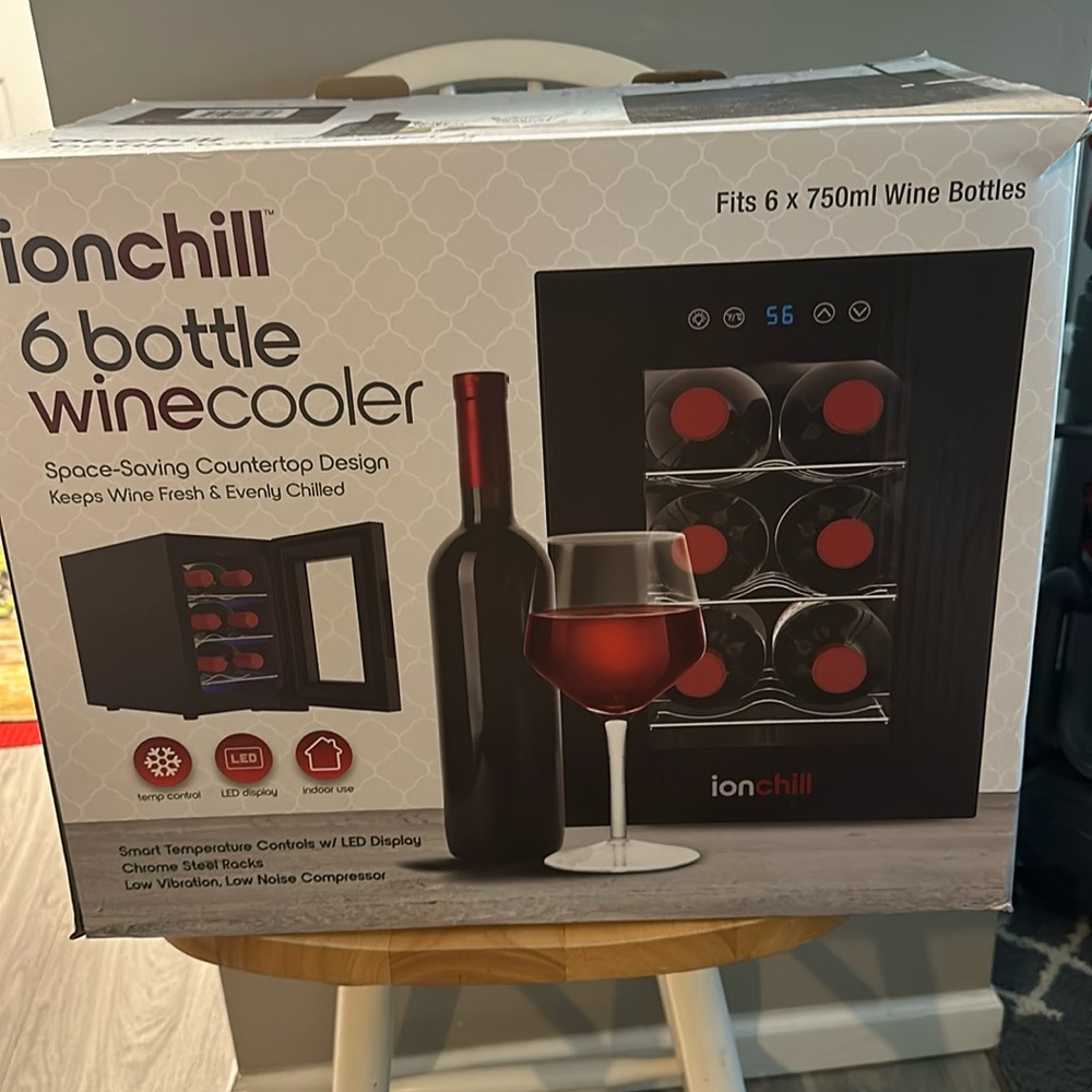 Ion chill 6 bottle wine cooler space saving countertop